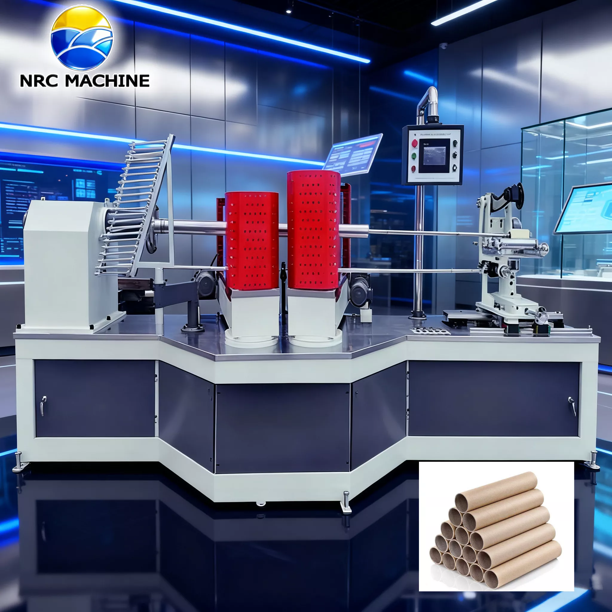 NRC200 Automatic Spiral Cardboard Tube Making Machine Winding